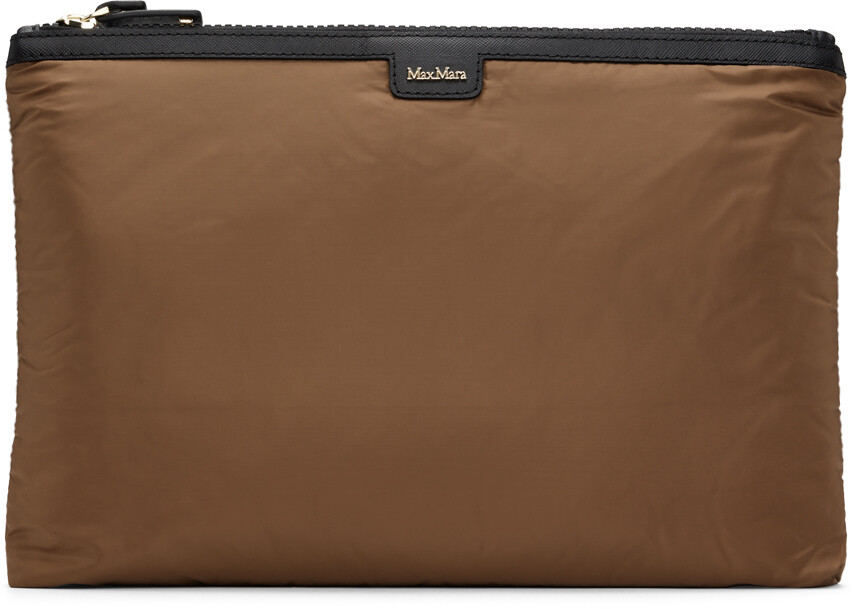 

Коричневый атласный клатч Max Mara