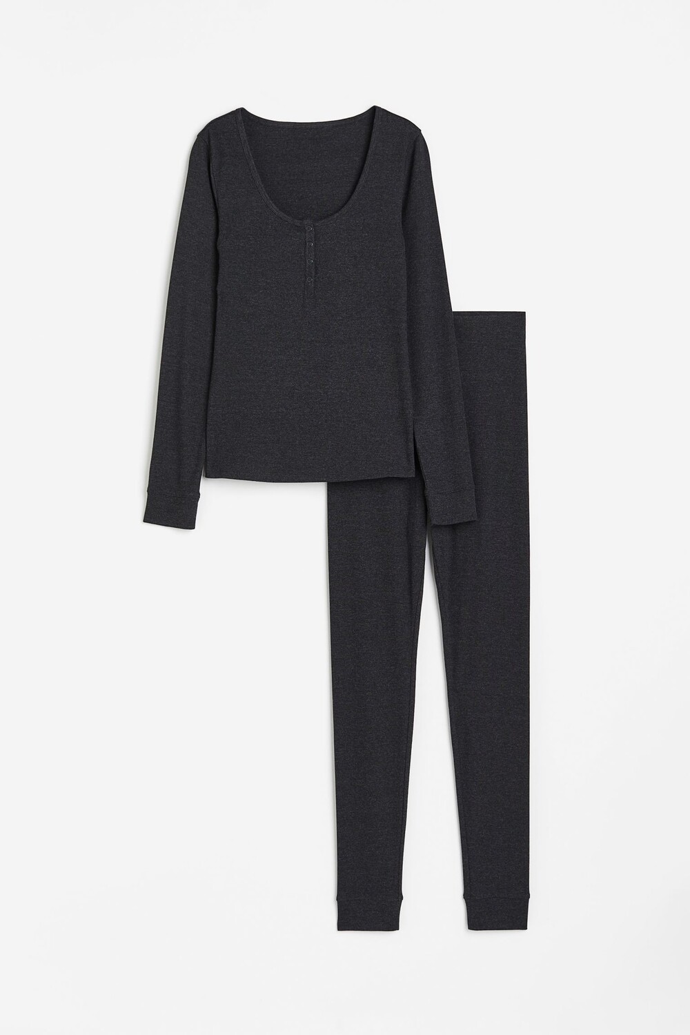 

Пижама H&M Ribbed Cotton, темно-серый