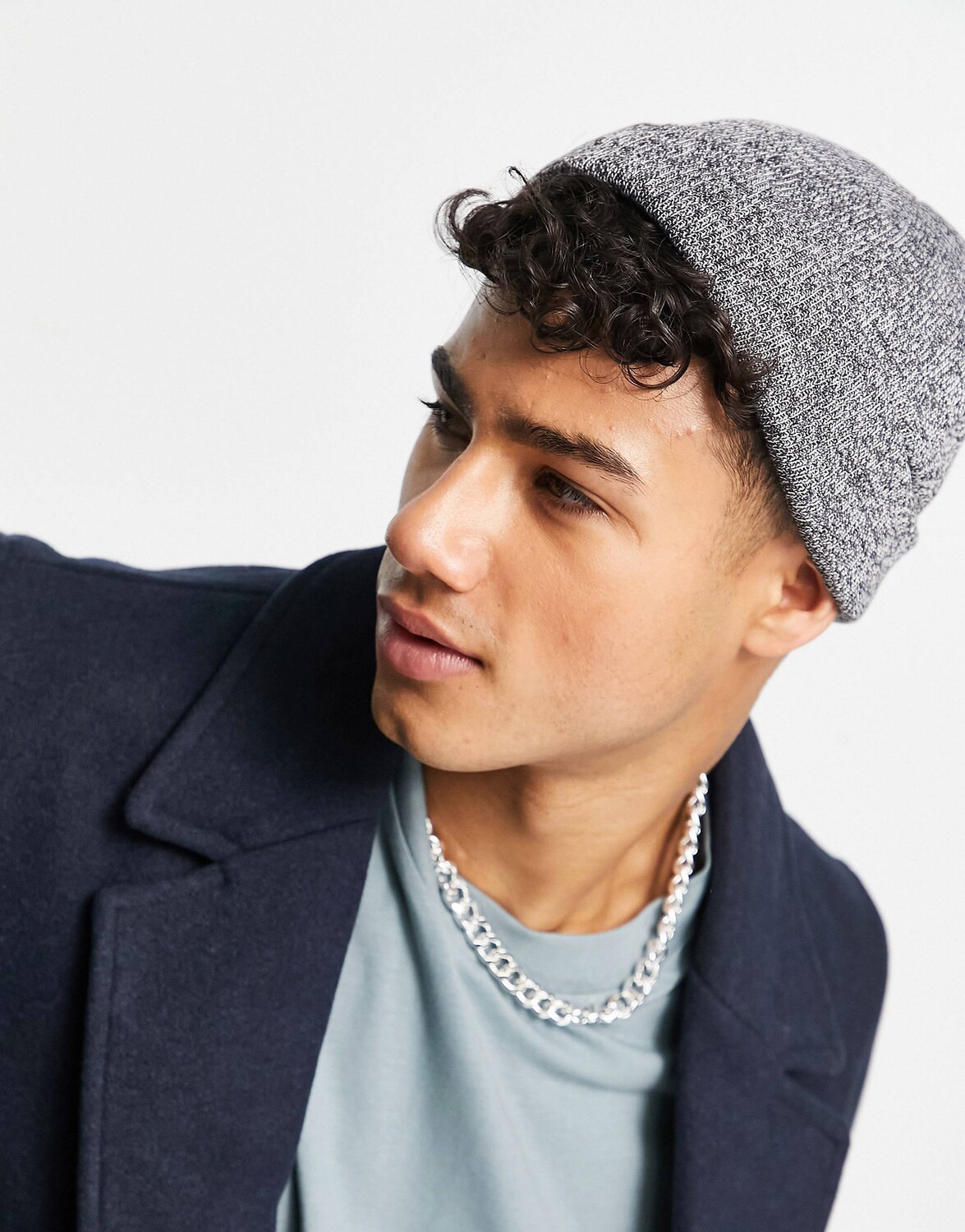 

Серая шапка мини в рубчик ASOS DESIGN в рыбацком стиле