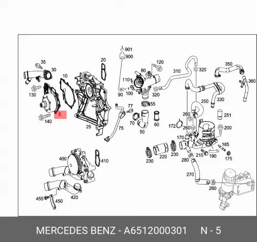 

Помпа, водяной насос MERCEDES-BENZ A 651 200 03 01
