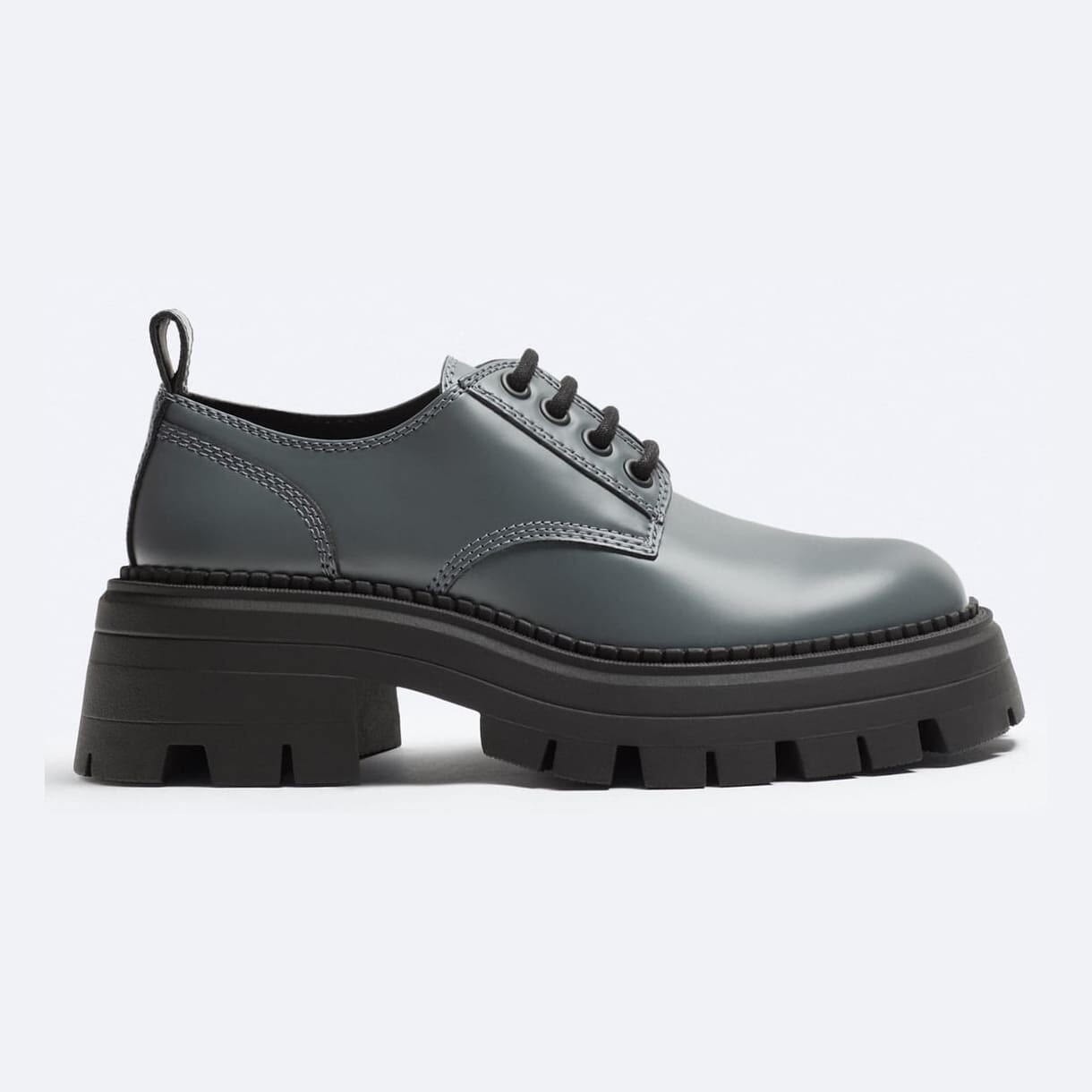 

Туфли Zara Chunky Derby, антрацитово-серый