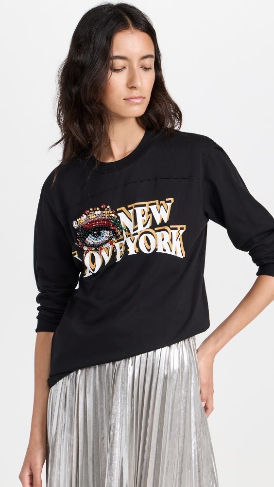 

Футболка 3.1 Phillip Lim Eye Love NY Embeliished Relaxed, черный