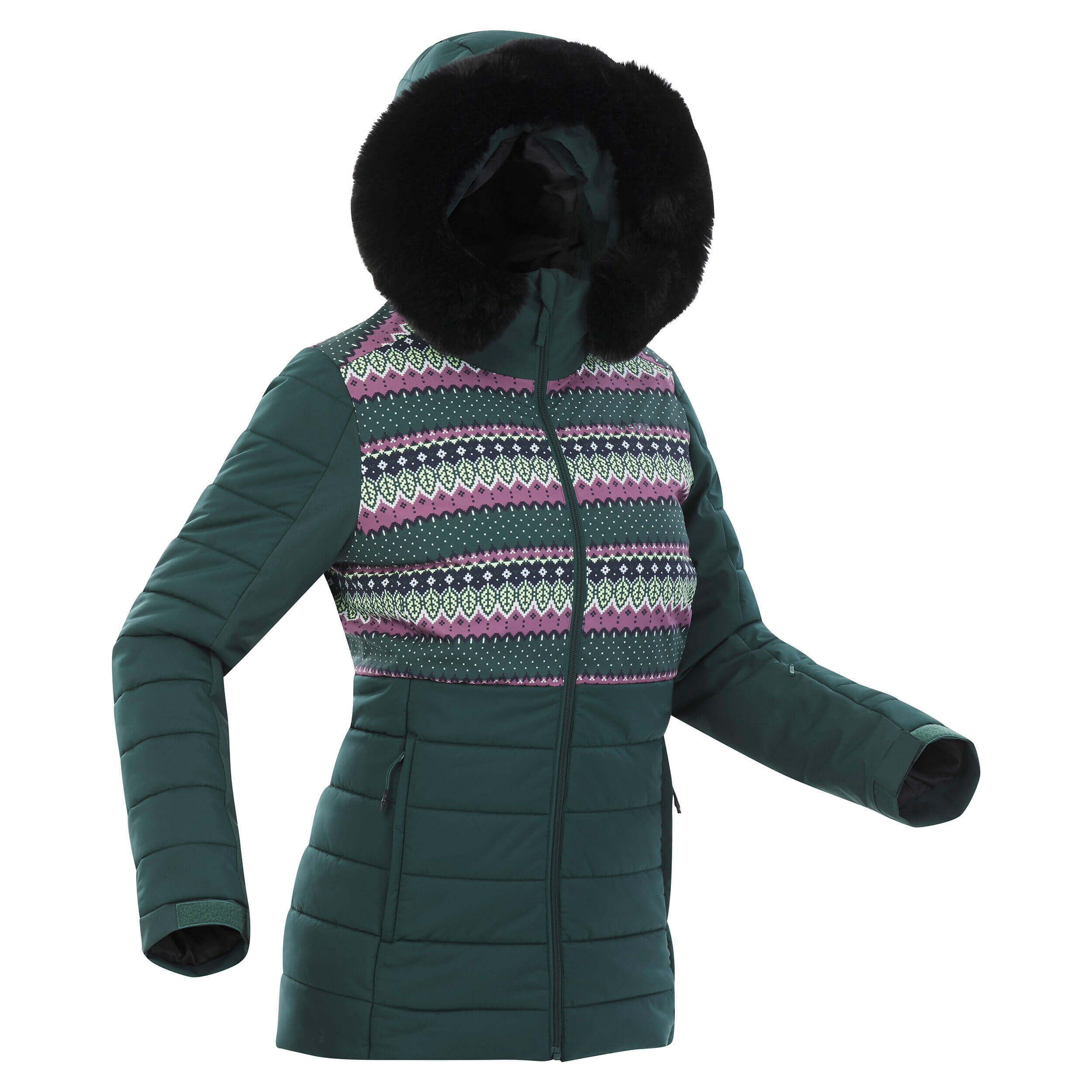 Куртка лыжная Wedze Ski Wedze 100 Warm, темно-зеленый