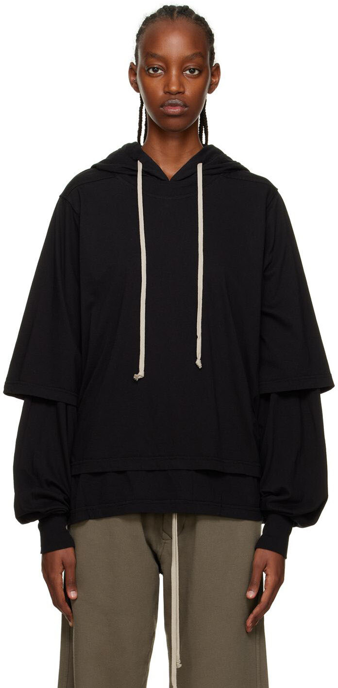 

Худи Hustler черного цвета из органического хлопка Rick Owens Drkshdw, Черный