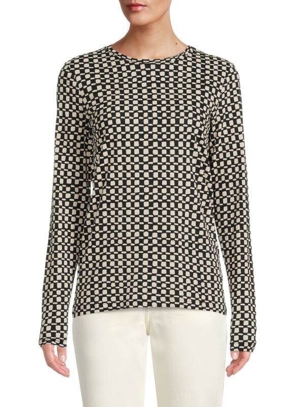 

Полосатая футболка с цветочным принтом Proenza Schouler Black white