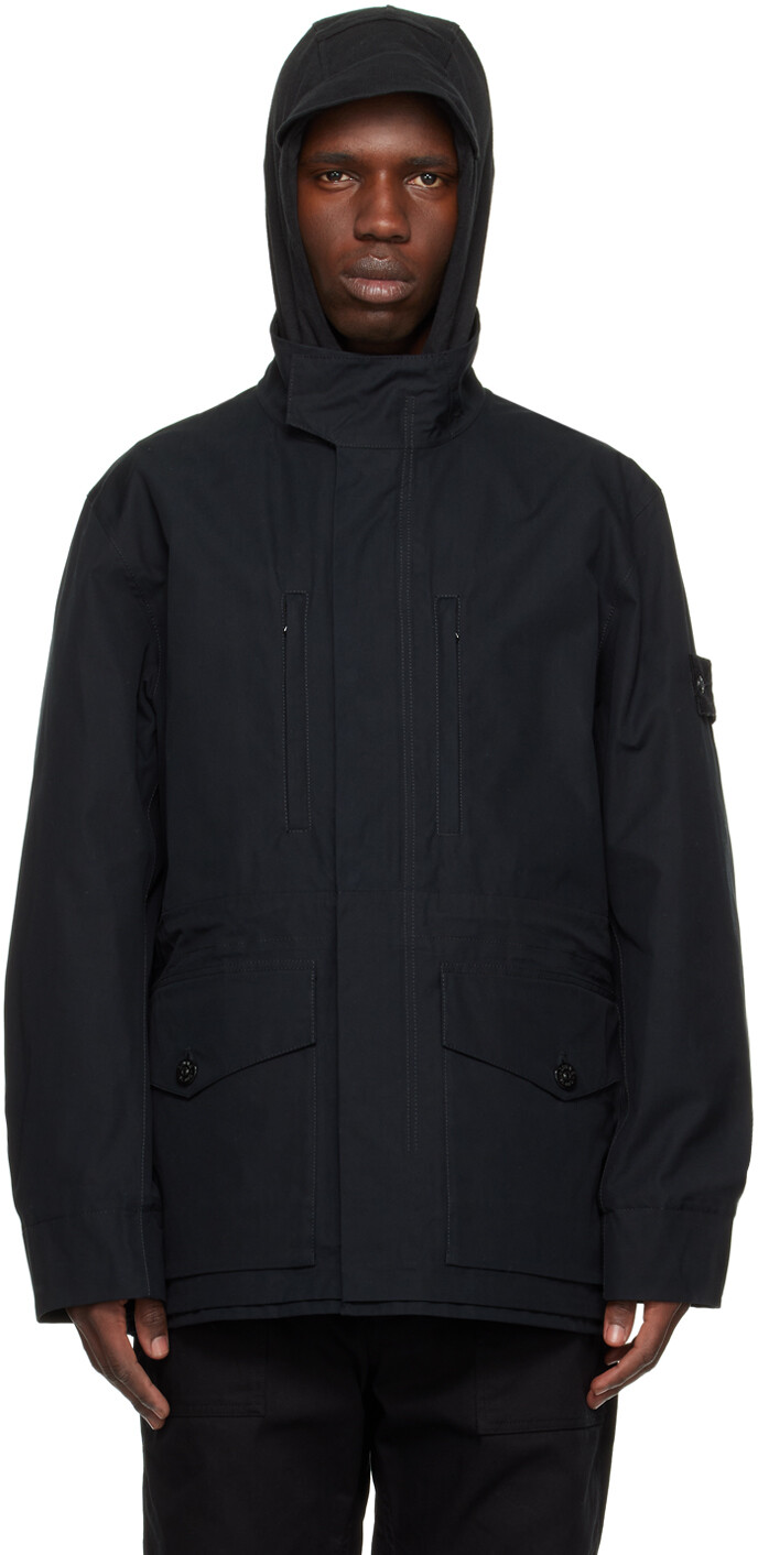 

Черное пальто Ghost Stone Island, Черный