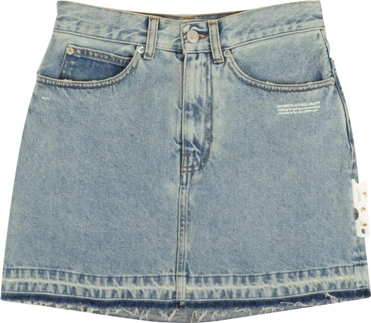 

Юбка Off-White Riserva Frayed Mini Skirt 'Blue', синий
