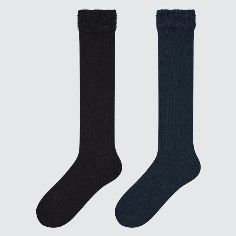 

Гольфы Uniqlo Girls Heattech High Fluffy (two Pairs), черный
