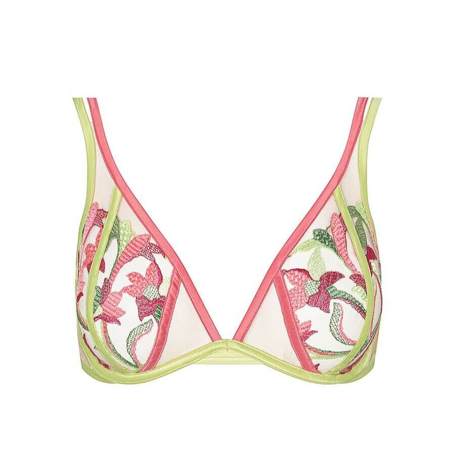 

Бюстгальтер с вышивкой For Love & Lemons Petunia Underwire, розовый