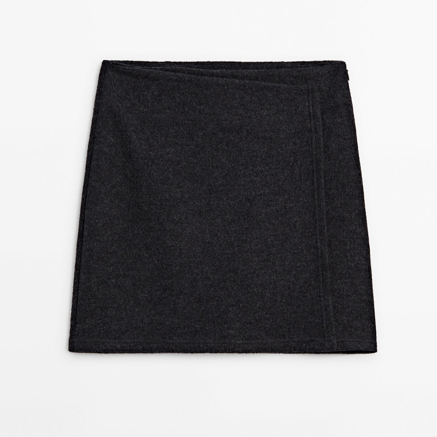 Юбка Massimo Dutti Felted Wool Blend Short, серый