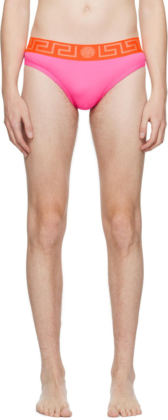 

Розовые плавки с каймой Greca Versace Underwear