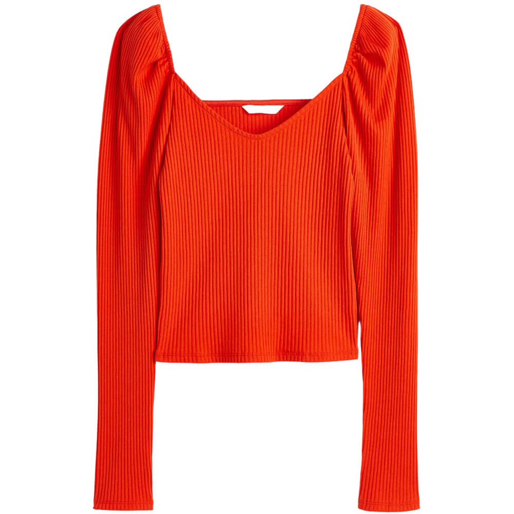 

Топ H&M Ribbed Shor, оранжевый