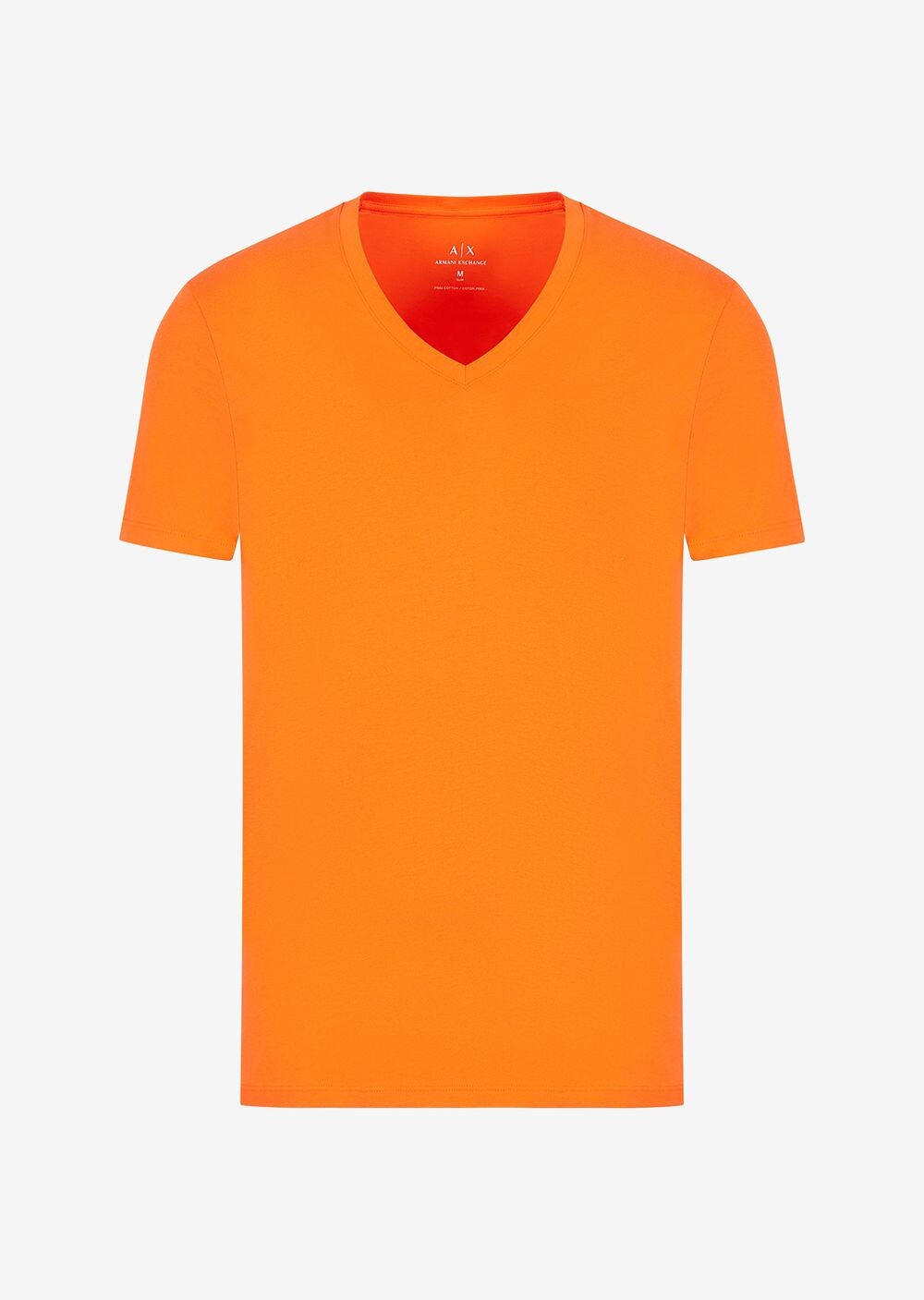 

Приталенная футболка из хлопка пима с короткими рукавами Armani Exchange, оранжевый