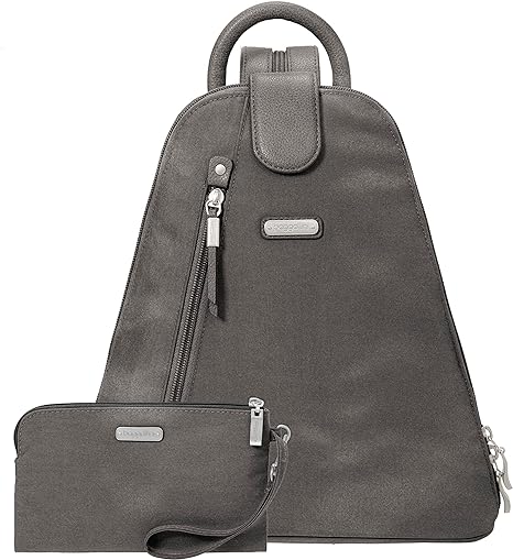 Женский рюкзак Baggallini Metro с сумками на запястье для телефона с RFID-меткой, серый