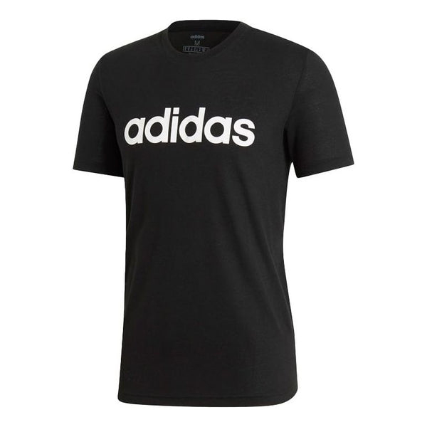 Футболка Adidas Casual Sports Round Neck Short Sleeve Printing Black, Черный casual women long sleeve o neck top