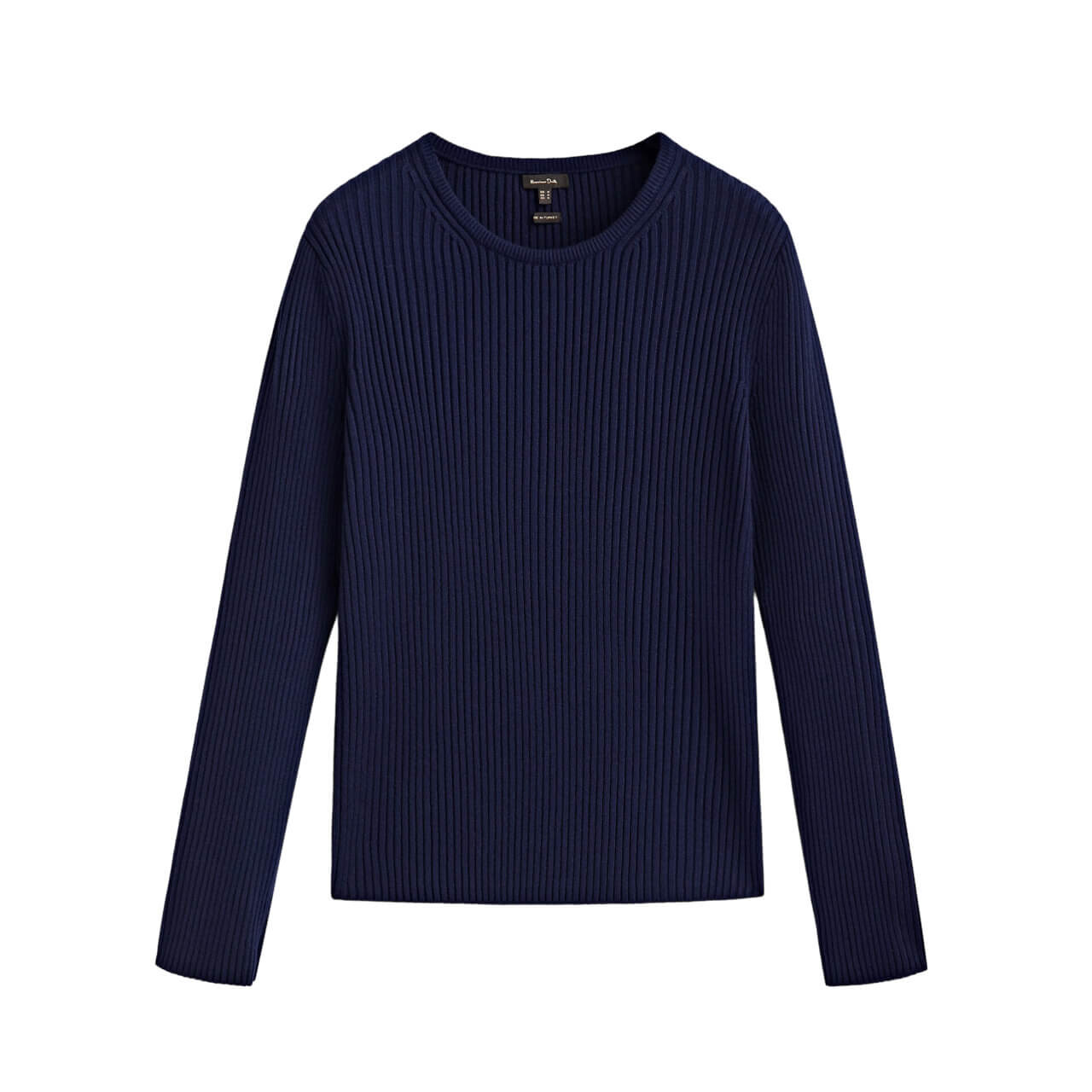

Свитер Massimo Dutti Crew Neck Ribbed, темно-синий