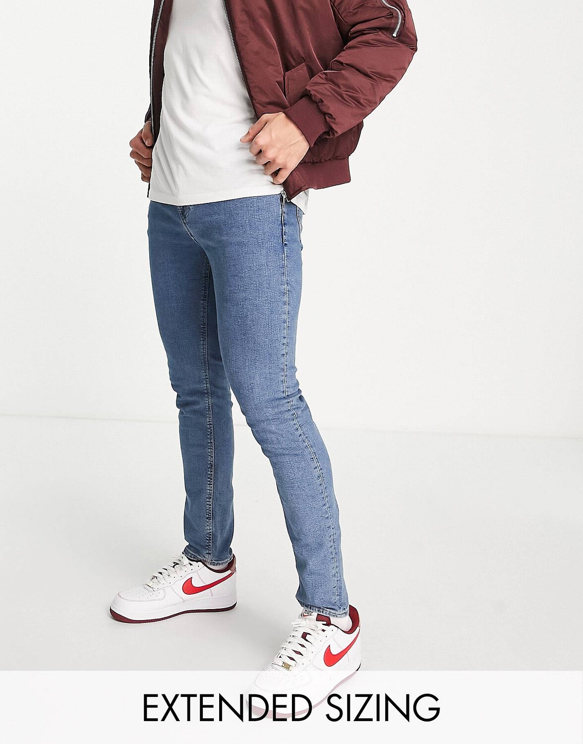 

Синие джинсы скинни без защипов ASOS DESIGN