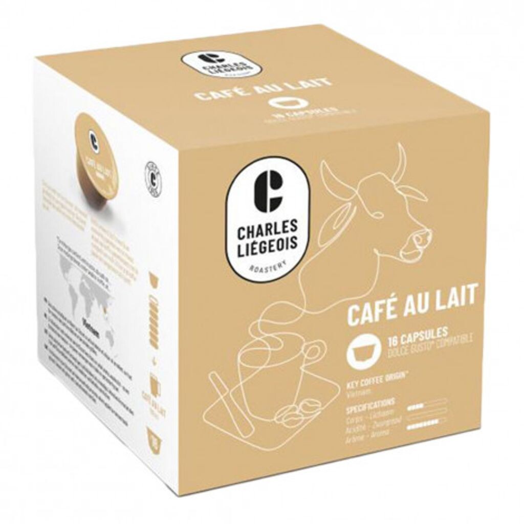 

Кофейные капсулы, подходящие для Dolce Gusto Charles Liégeois Café au lait, 16 шт.