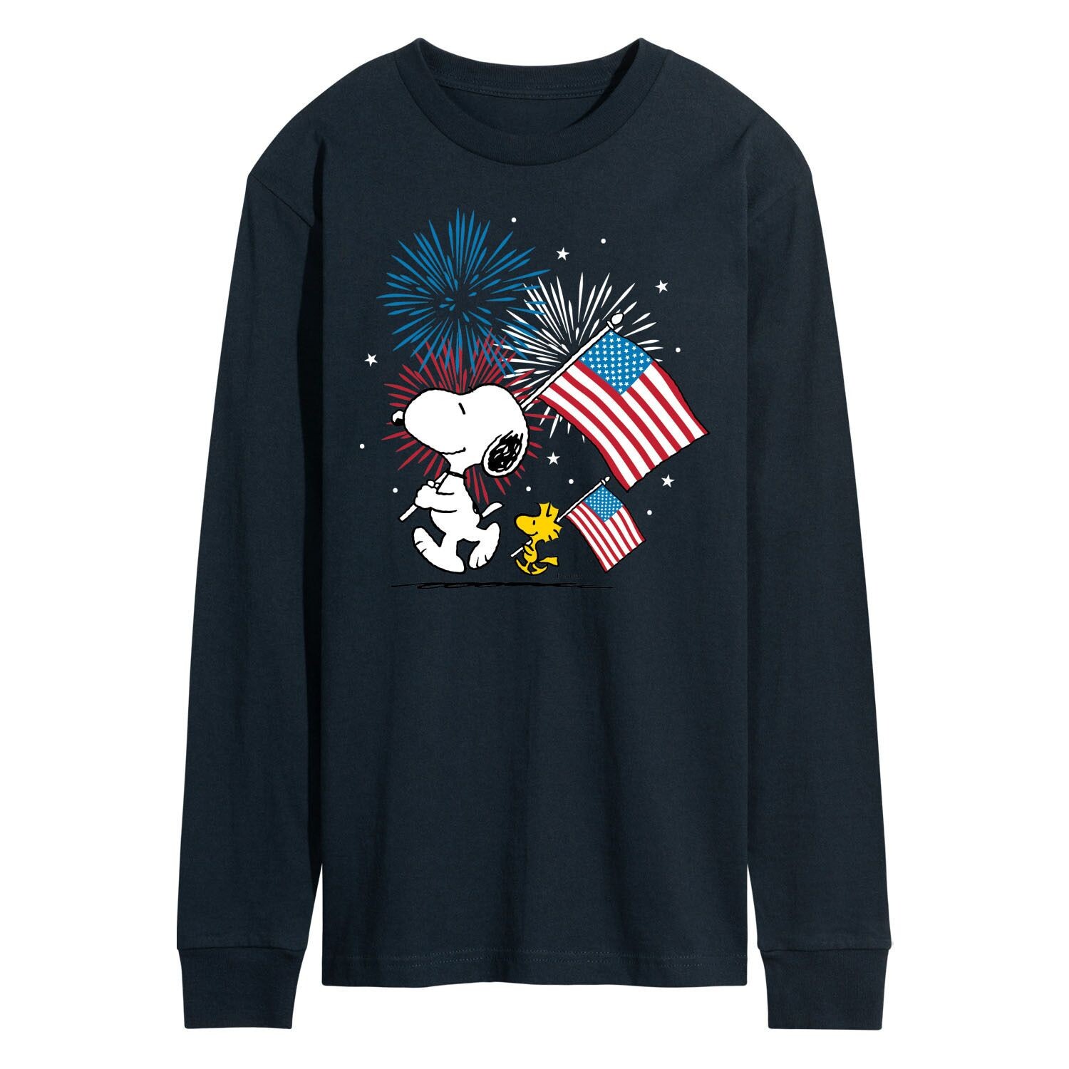 

Мужская футболка с длинными рукавами и рисунком Peanuts Snoopy Woodstock Licensed Character