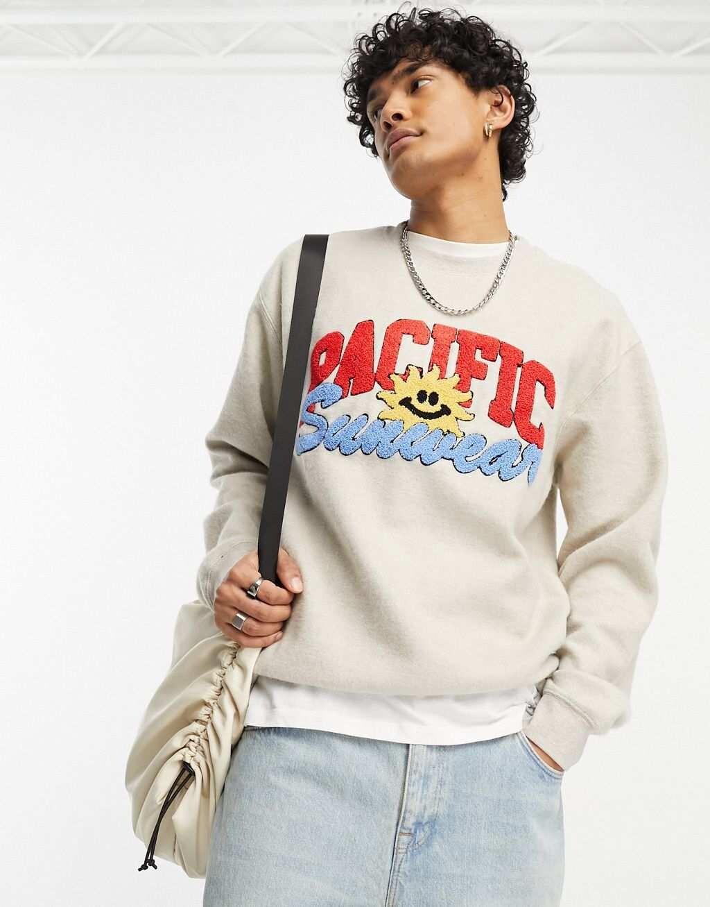 

Бежевая толстовка обратного переплетения Pacsun, Бежевый