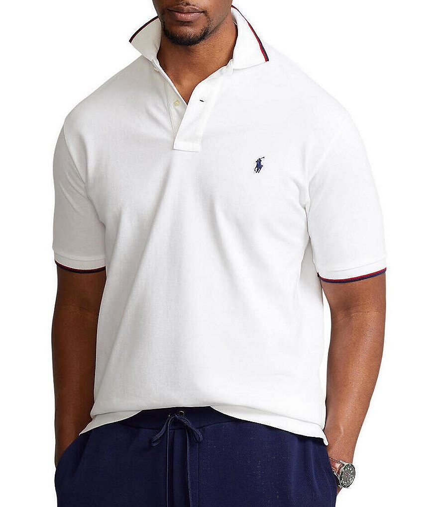

Рубашка-поло в сетку с короткими рукавами Polo Ralph Lauren Big & Tall, белый