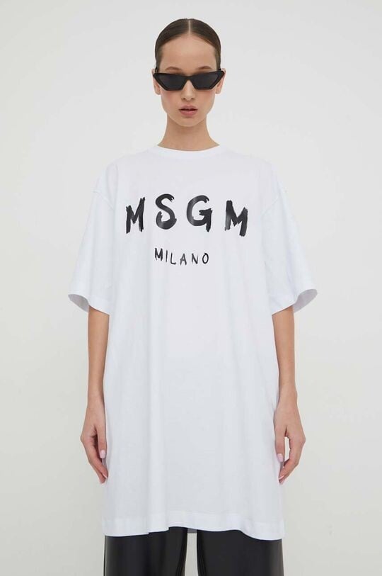 Хлопковое платье MSGM, белый