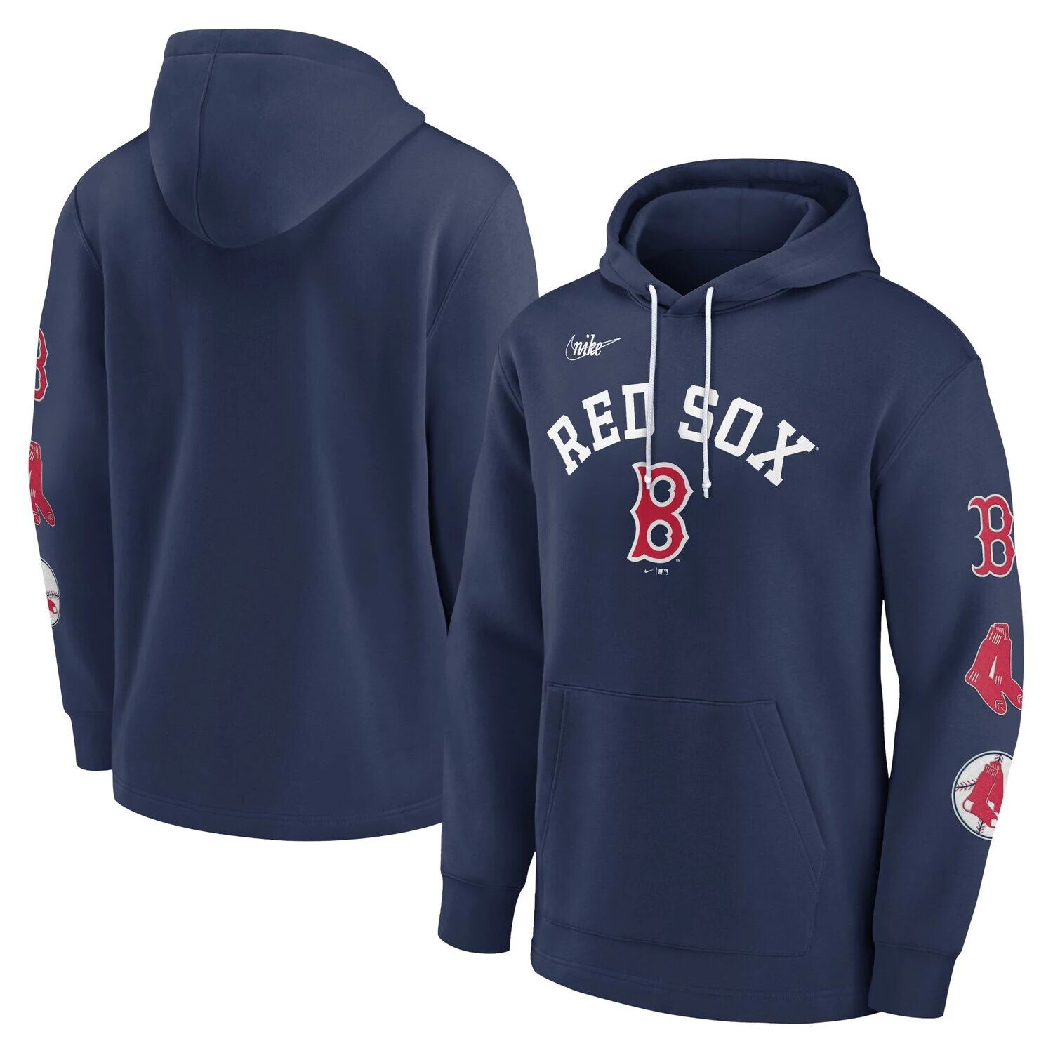 

Мужской темно-синий пуловер с капюшоном Boston Red Sox Rewind Lefty Nike