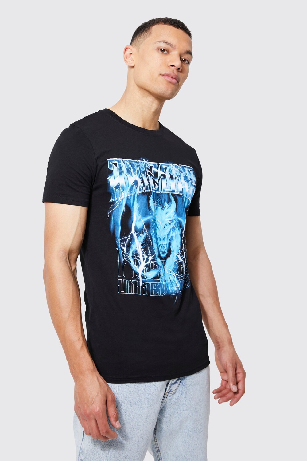 

Футболка tall muscle fit arizona Boohoo, черный