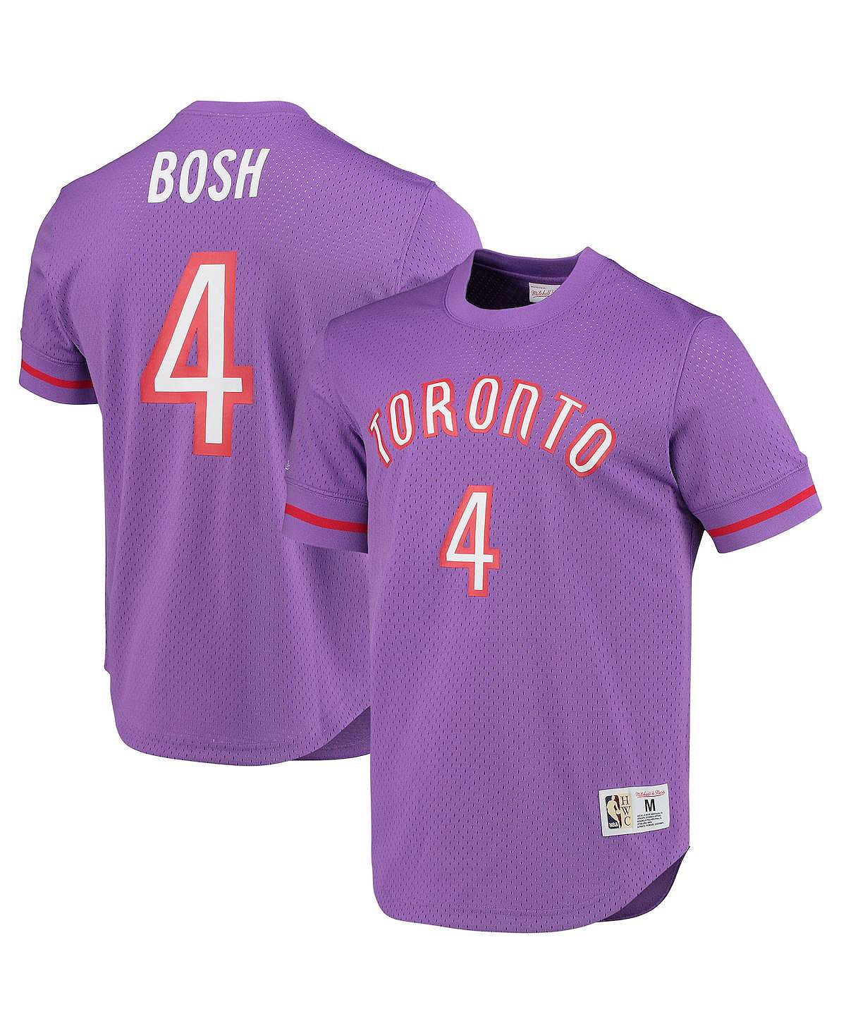 Мужская футболка chris bosh purple toronto raptors 2003 mesh name and number Mitchell & Ness, фиолетовый футболка mitchell