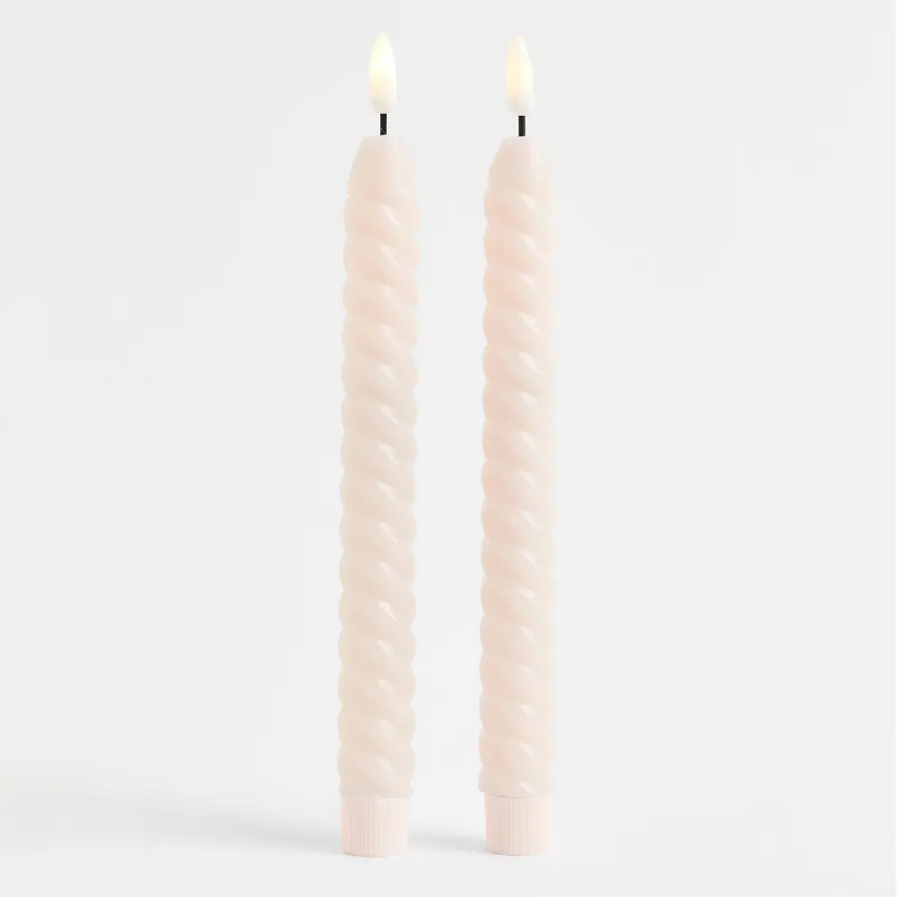 

Комплект свечей H&M Home Led Swirl, 2 предмета, светло-розовый