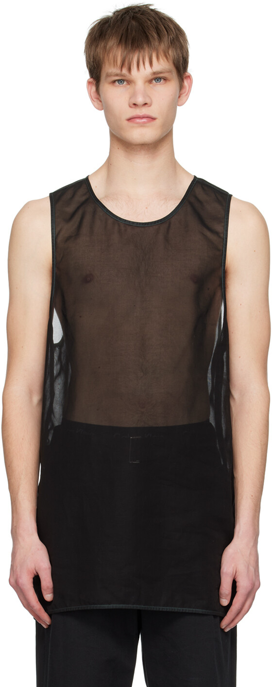

Черная полупрозрачная майка Jil Sander
