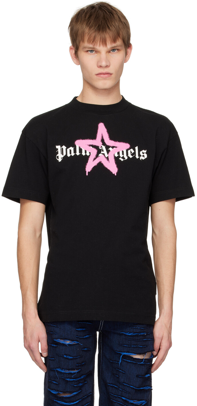 

Черная футболка с принтом Palm Angels