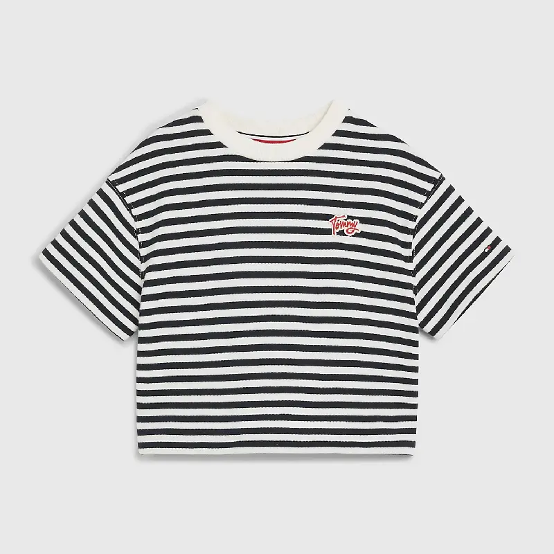 

Футболка Tommy Hilfiger Kids' Breton Stripe, белый/черный