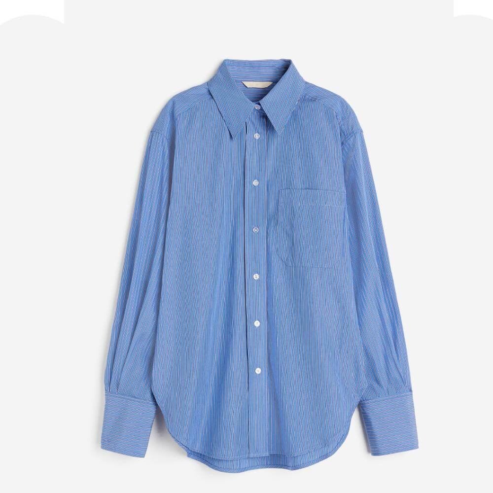 

Рубашка H&M Loose-fit, синий