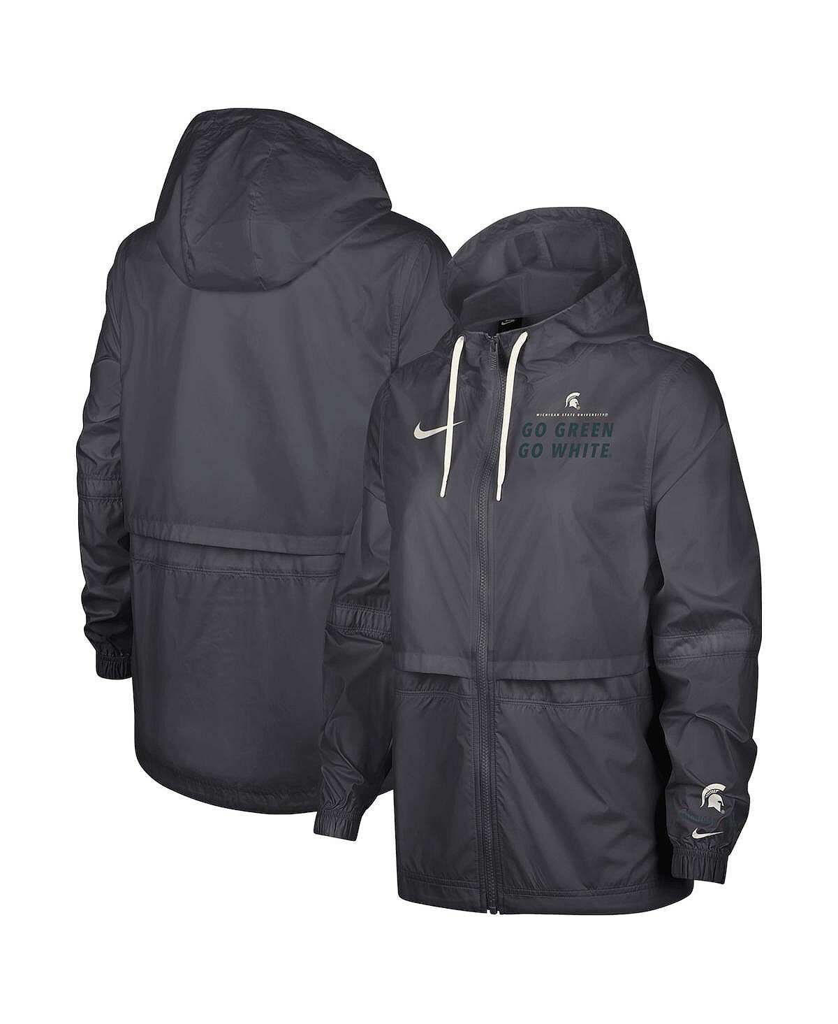 

Женская куртка с молнией во всю длину антрацитового цвета Michigan State Spartans 2-Hit Windrunner Performance Nike