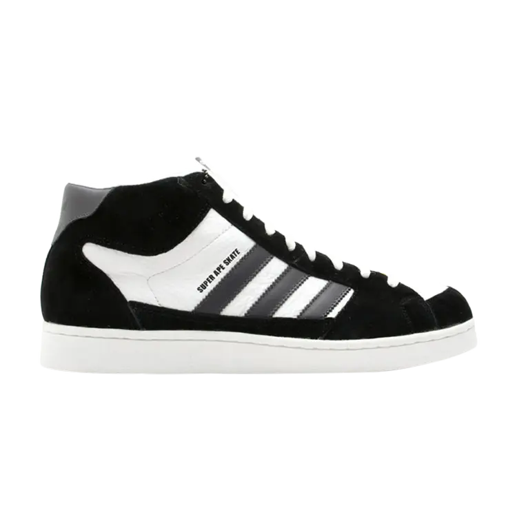 

Кроссовки Adidas A Bathing Ape x Super Ape Skate 'Black White Grey', черный