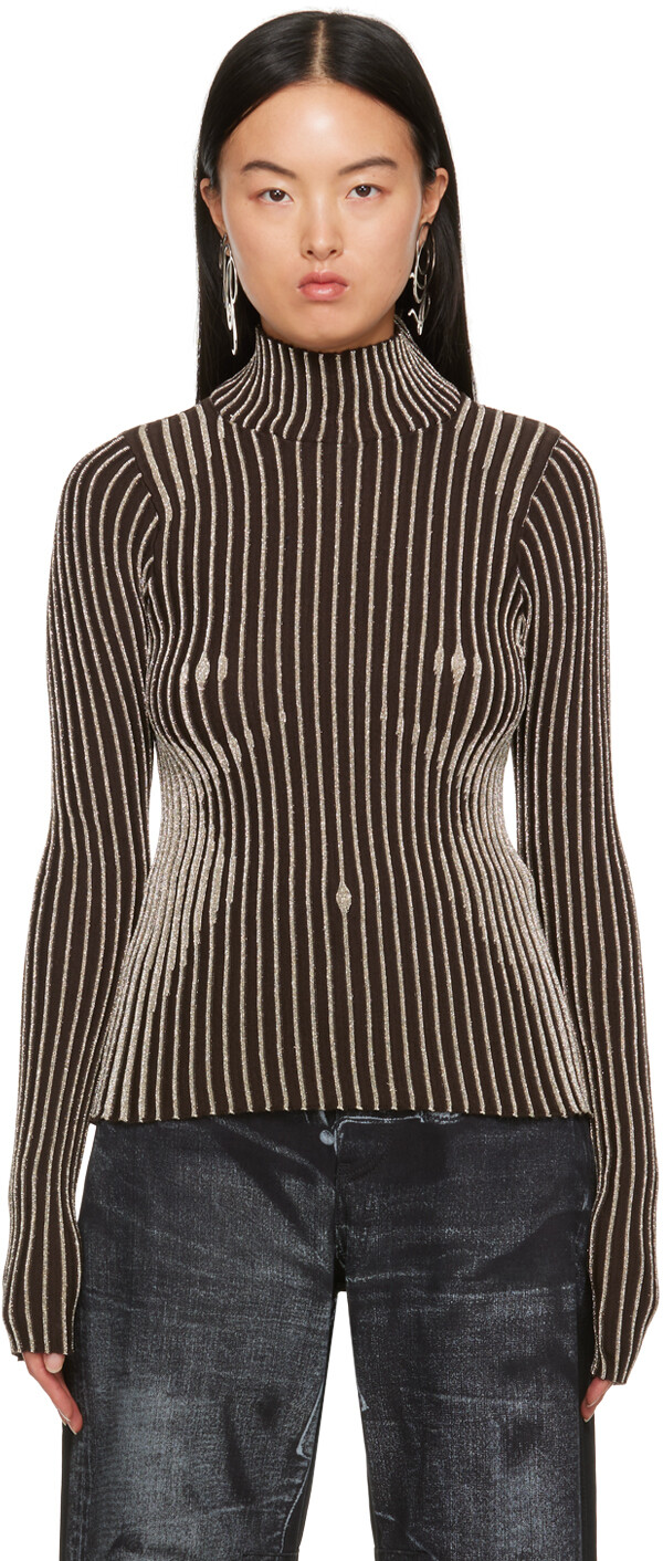 

Коричневая водолазка Trompe Lil Jean Paul Gaultier, Коричневый