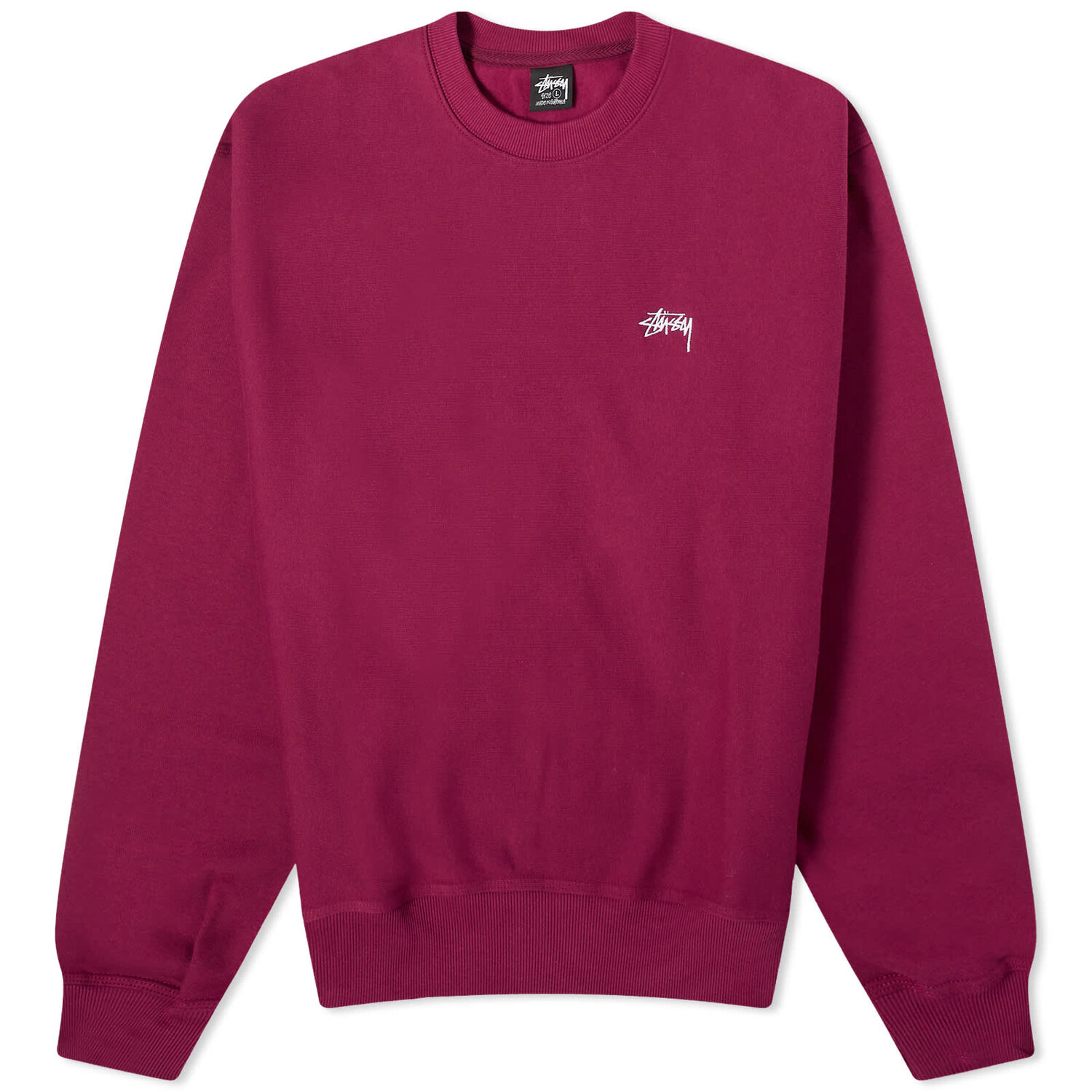 

Свитшот Stussy Stock Logo Crew, бордовый
