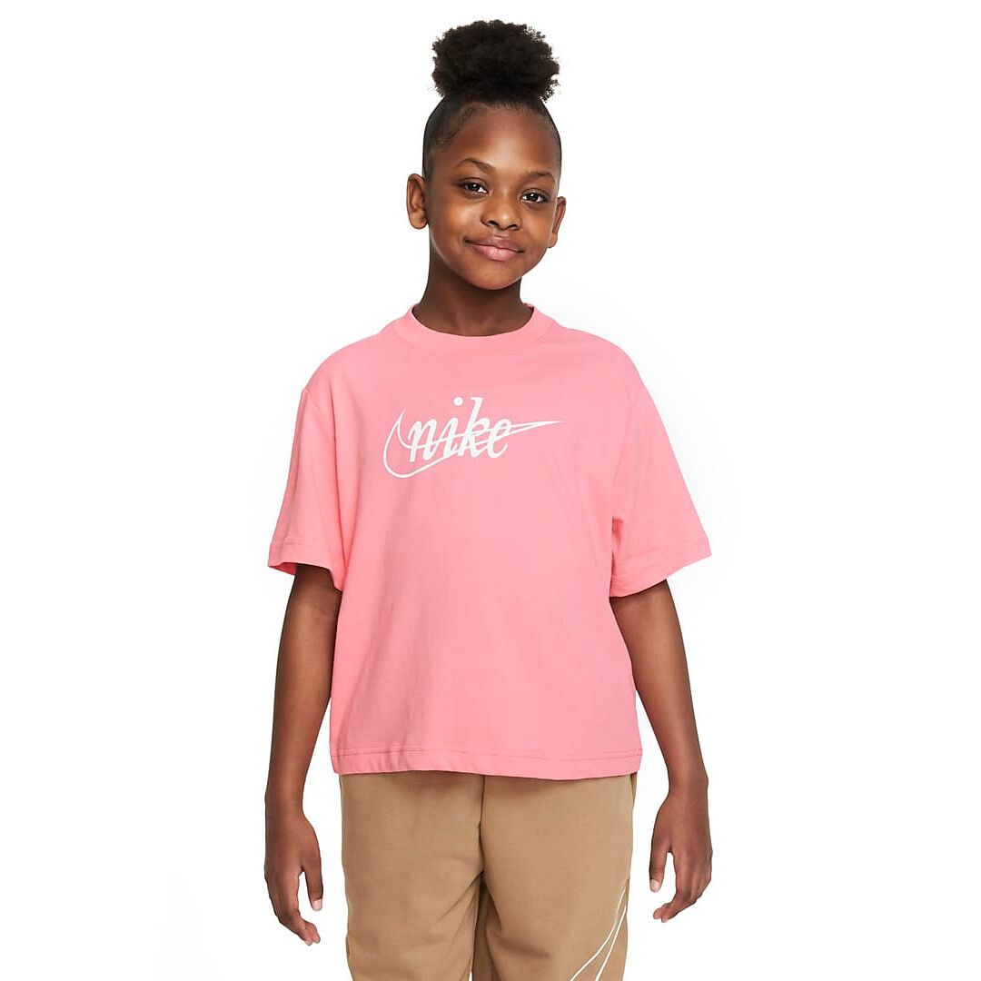 

Футболка Nike Dri-Fit Big Kids Quick-drying, розовый/белый