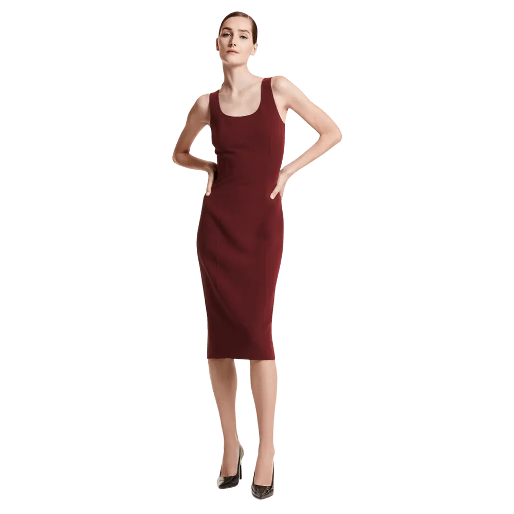 

Платье Michael Kors Stretch Wool Crepe Sheath, темно-красный