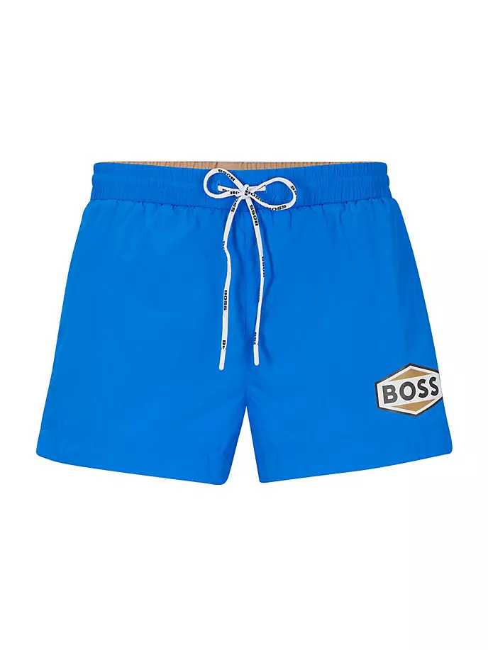 

Быстросохнущие шорты для плавания с логотипом Boss, синий