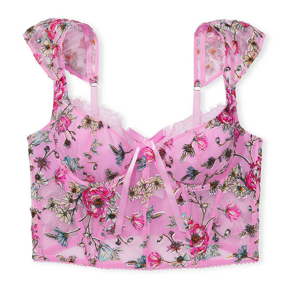 

Топ-корсет с рукавами Victoria's Secret Dream Angels Floral Embroidery, сиреневый