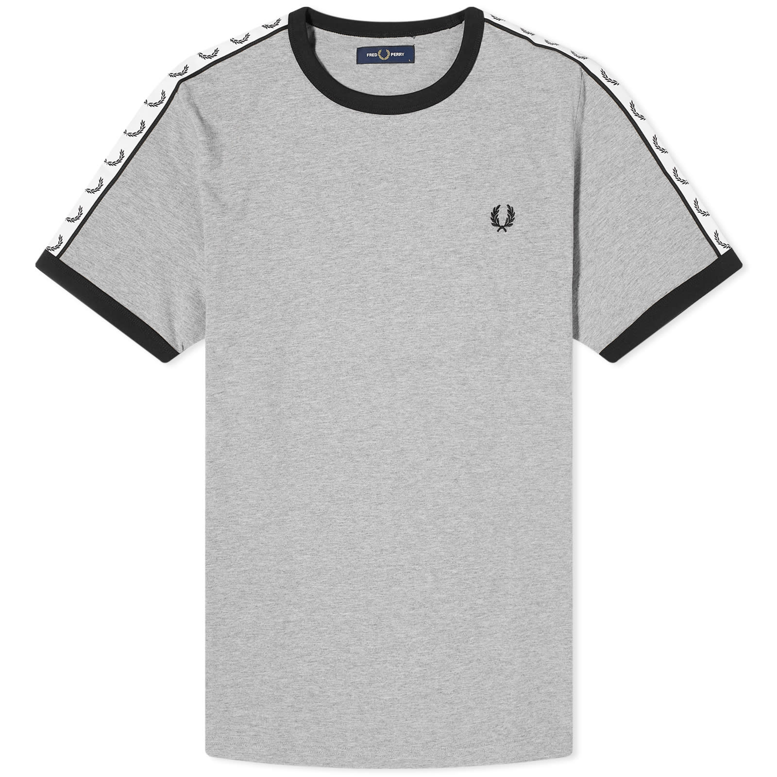 Футболка Fred Perry Taped Ringer, серый футболка fred perry taped ringer tee