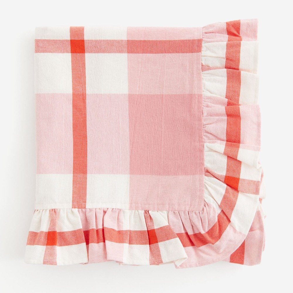 

Скатерть H&M Home Ruffle-trimmed Cotton, розовый