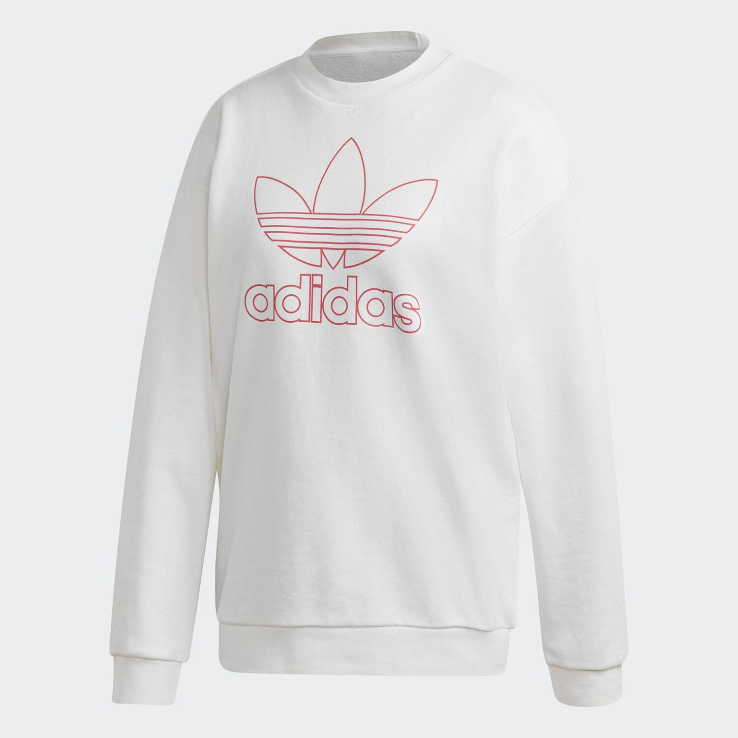 

Свитшот Adidas Originals Outline Trefoil, белый/розовый
