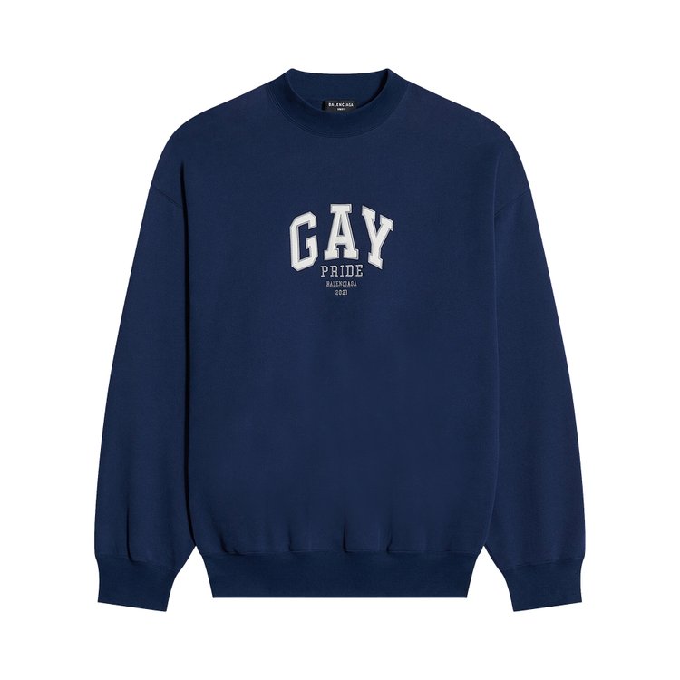 Толстовка Balenciaga Pride 2021 Crewneck 'Navy/White/Grey', белый - фото