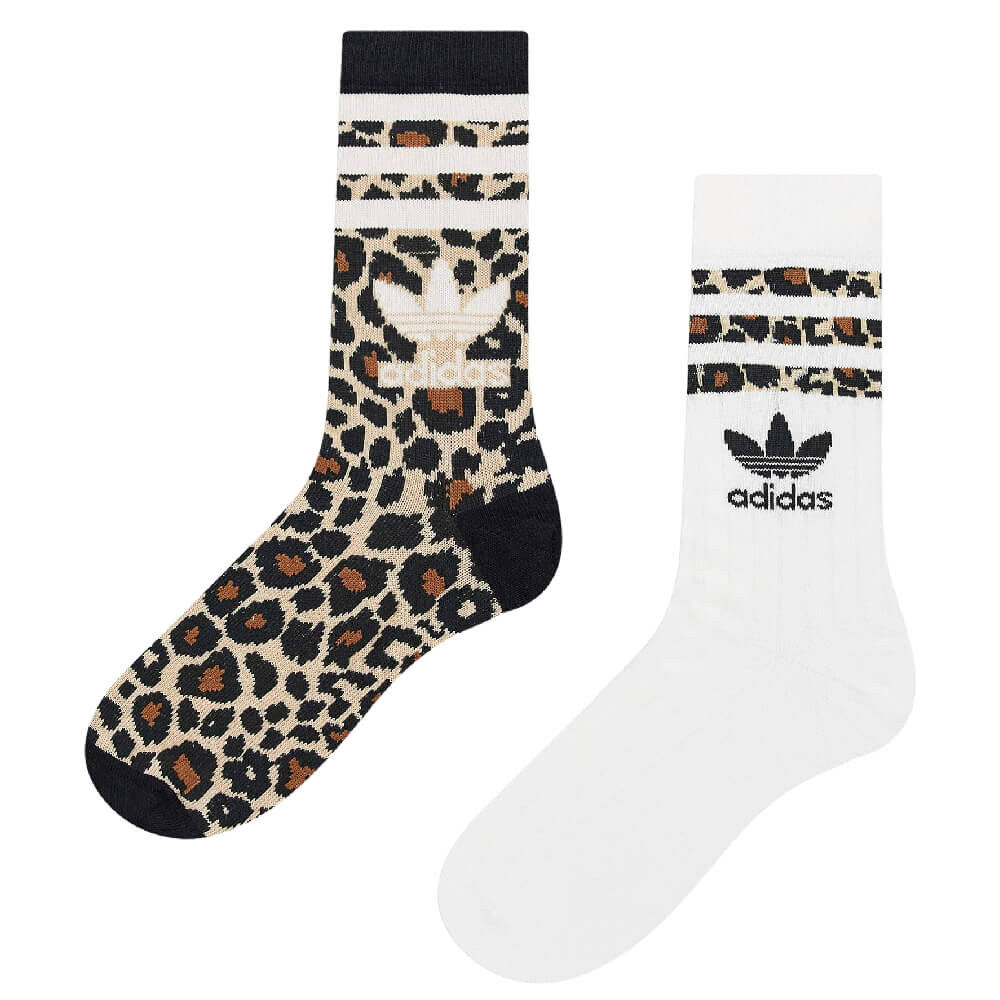 

Комплект носков Adidas Originals, 2 предмета, черный/белый/леопардовый