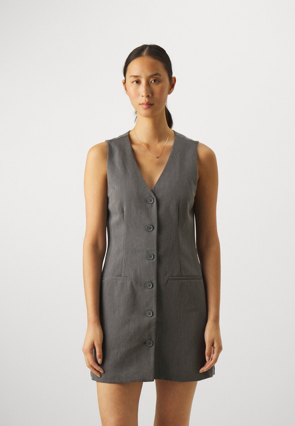 

Платье прямого кроя BARE VEST SHORT DRESS Abercrombie & Fitch, темно-серый