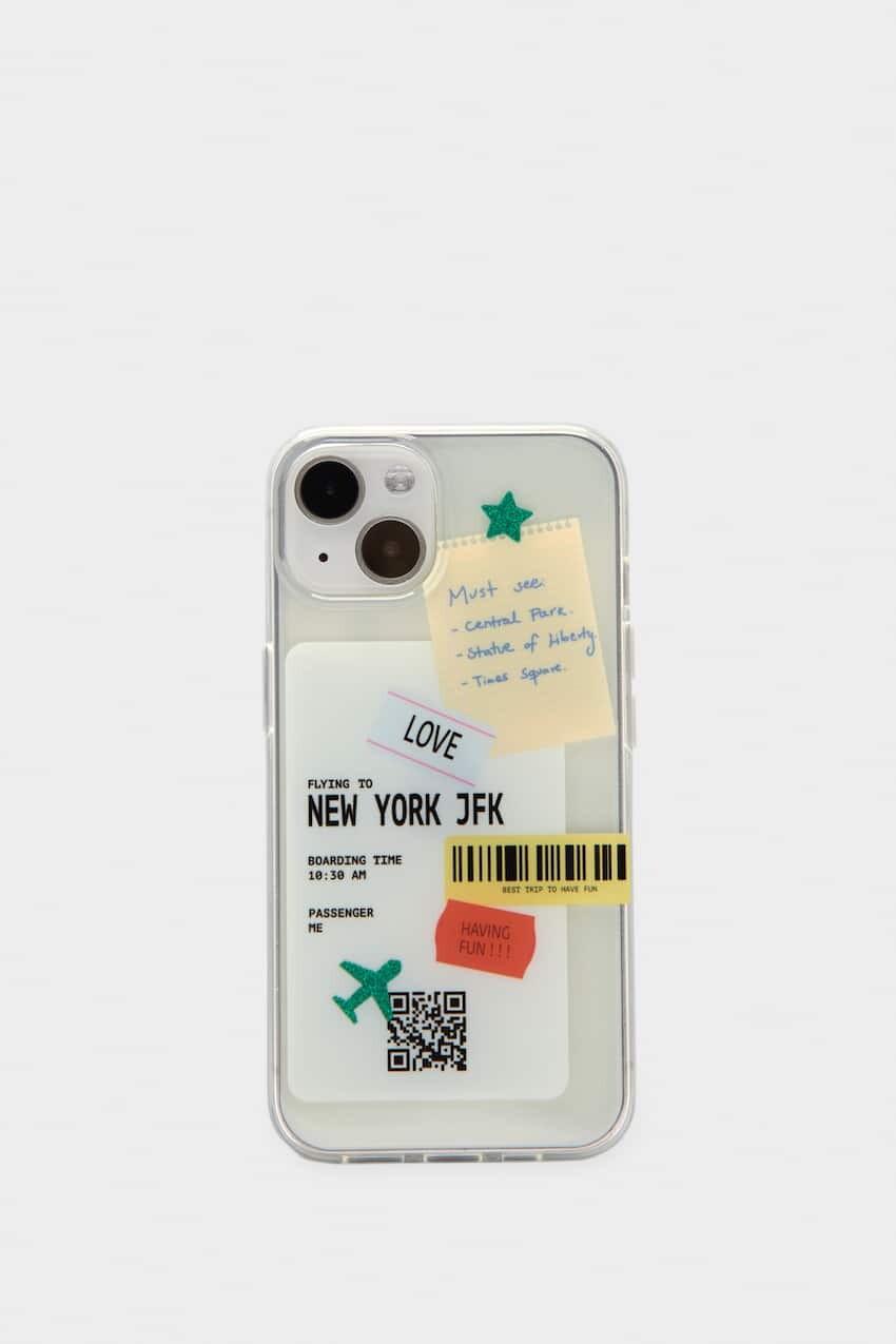 

Чехол для iPhone с билетом на самолет Pull&Bear, бледно-голубой