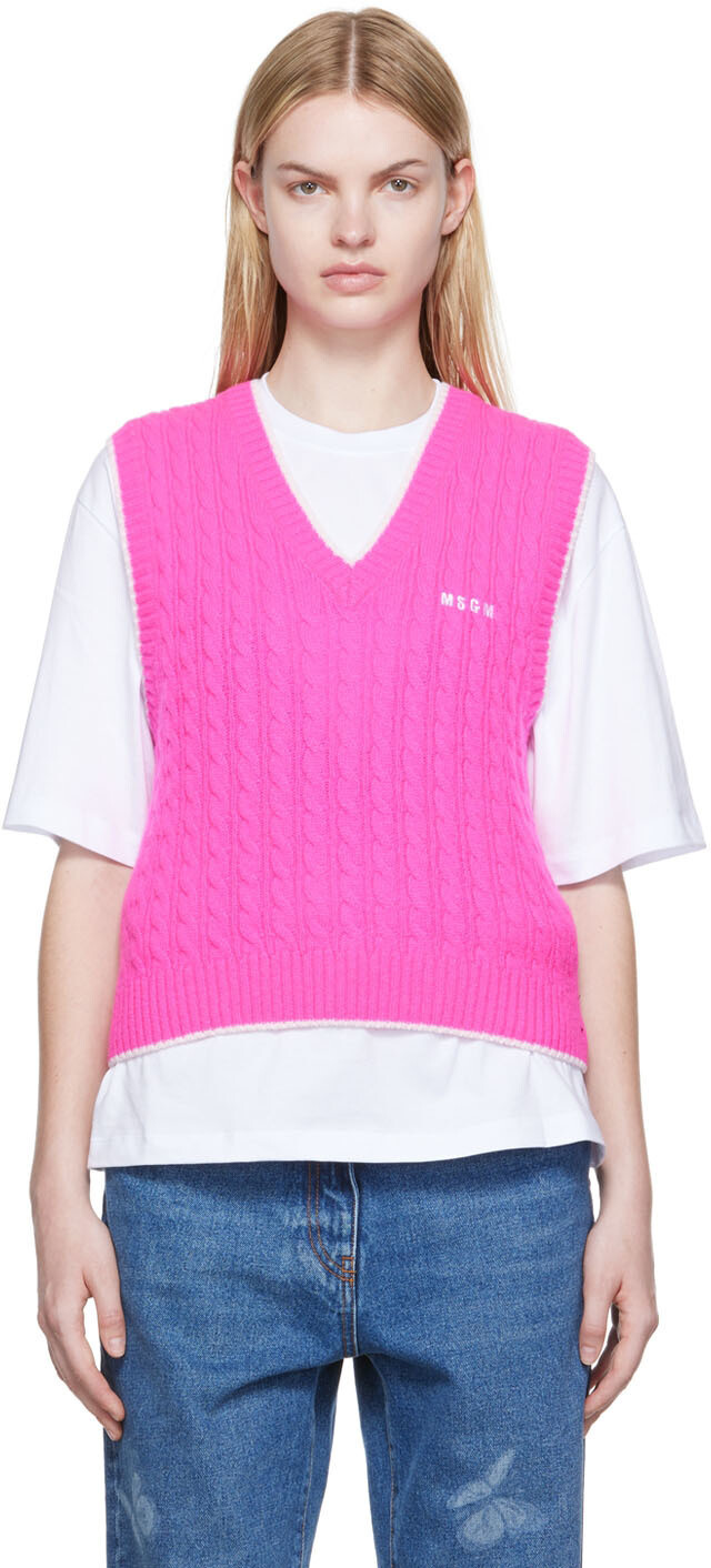 

Розовый шерстяной жилет MSGM